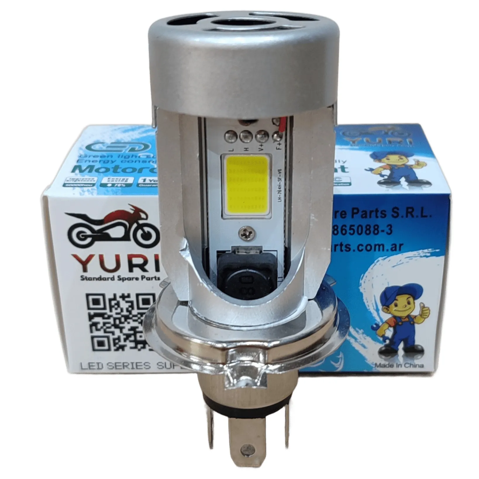 Lámpara LED para Moto YURI H4 24W 2500 Lúmenes | Luz Blanca Fría AC/DC 8-80V - Image 2